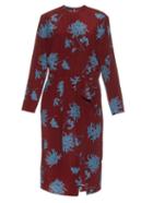 Rochas Dahlia-print Long-sleeved Silk-crepe Dress