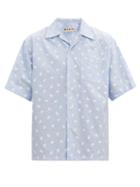 Matchesfashion.com Marni - Oversized Polka-dot Cotton Shirt - Mens - Light Blue