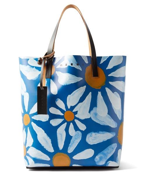 Marni - Tribeca Daisy-print Pvc Tote Bag - Mens - Blue