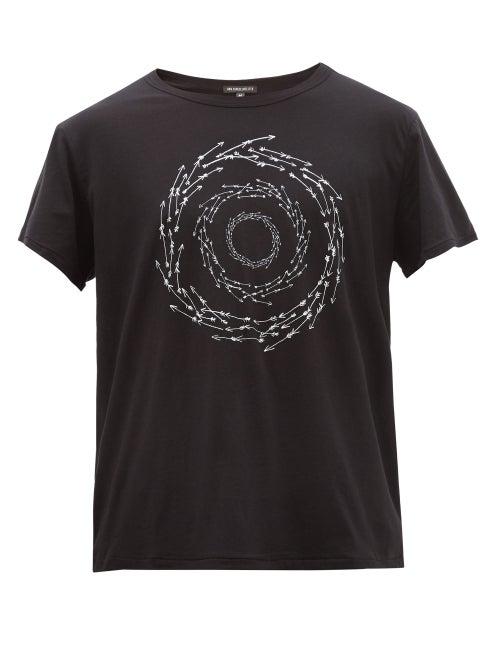 Matchesfashion.com Ann Demeulemeester - Arrow Print Cotton T Shirt - Mens - Black White
