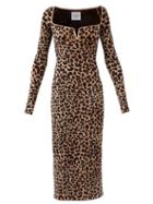 Galvan - Freya Leopard-print Cutout Midi Dress - Womens - Leopard