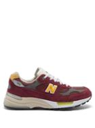 New Balance - 992 Made In Us Suede And Mesh Trainers - Mens - Multi