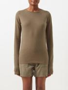 Raey - Long-sleeved Recycled Cotton-jersey T-shirt - Womens - Khaki