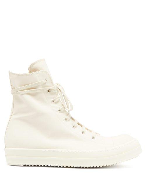 Matchesfashion.com Rick Owens Drkshdw - High Top Canvas Trainers - Mens - Beige