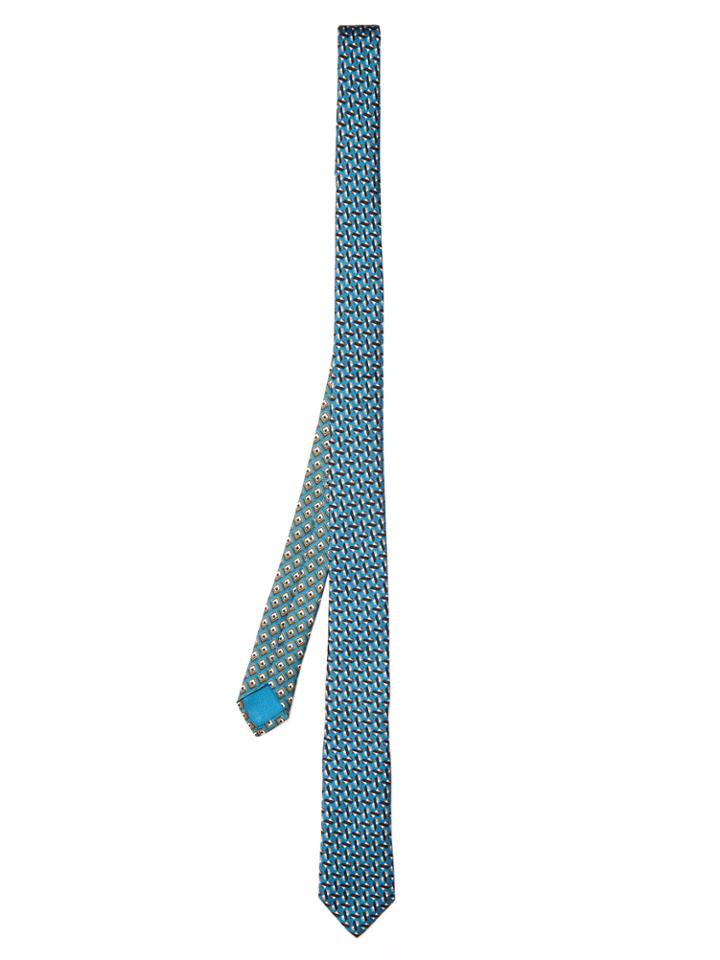 Prada Geometric-print Skinny Silk-twill Tie