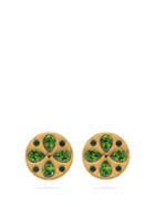 Matchesfashion.com Rebecca De Ravenel - Pamina Swarovski Crystal Clip On Earrings - Womens - Green
