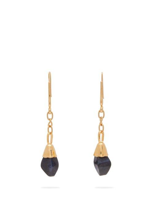 Matchesfashion.com Marni - Dumortierite Stone Drop Earrings - Womens - Blue