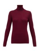 Matchesfashion.com Gabriela Hearst - Costa Roll Neck Cashmere Blend Sweater - Womens - Burgundy