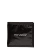 Matchesfashion.com Saint Laurent - Logo Print Technical Ripstop Bi Fold Wallet - Mens - Black