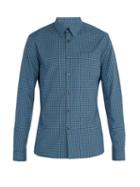 Matchesfashion.com Prada - Checked Cotton Poplin Shirt - Mens - Blue Multi
