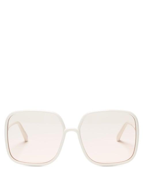 Matchesfashion.com Dior - Diorsostellaire Square Acetate Sunglasses - Womens - White