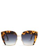 Sartorial Eyes Square Cat-eye Tortoiseshell Sunglasses