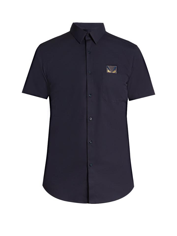Fendi Bag Bugs Embroidered Short-sleeved Shirt