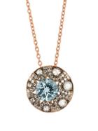 Matchesfashion.com Selim Mouzannar - Diamond, Aquamarine & 18kt Gold Necklace - Womens - Pink Gold