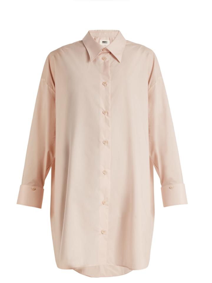 Mm6 By Maison Margiela Detachable-collar Cotton-poplin Shirtdress
