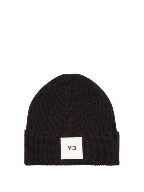 Y-3 - Logo-patch Wool Beanie Hat - Mens - Black