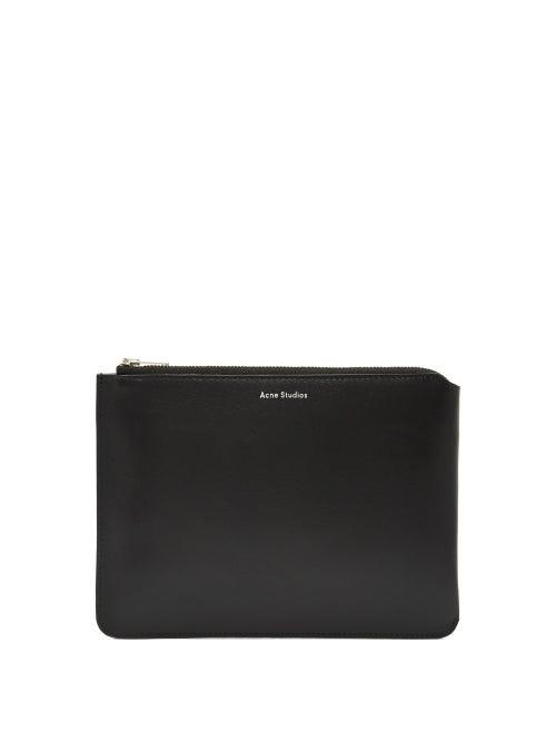 Matchesfashion.com Acne Studios - Malachit Logo Stamped Leather Pouch - Mens - Black