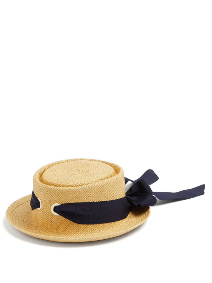 Federica Moretti Bow-embellished Straw Hat