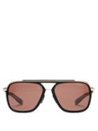 Matchesfashion.com Dita Eyewear - Round Metal Sunglasses - Mens - Black Gold
