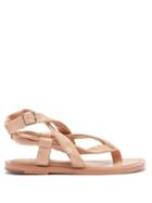 Ladies Shoes Jil Sander - Crossover-strap Leather Sandals - Womens - Tan