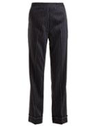 Matchesfashion.com Golden Goose Deluxe Brand - Venice Pinstriped Wool And Silk Blend Trousers - Womens - Navy Stripe