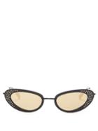 Matchesfashion.com Le Specs - X Adam Selman The Royale Cat Eye Metal Sunglasses - Womens - Black