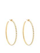 Marc Alary 18kt Gold And White Enamel Hoop Earrings