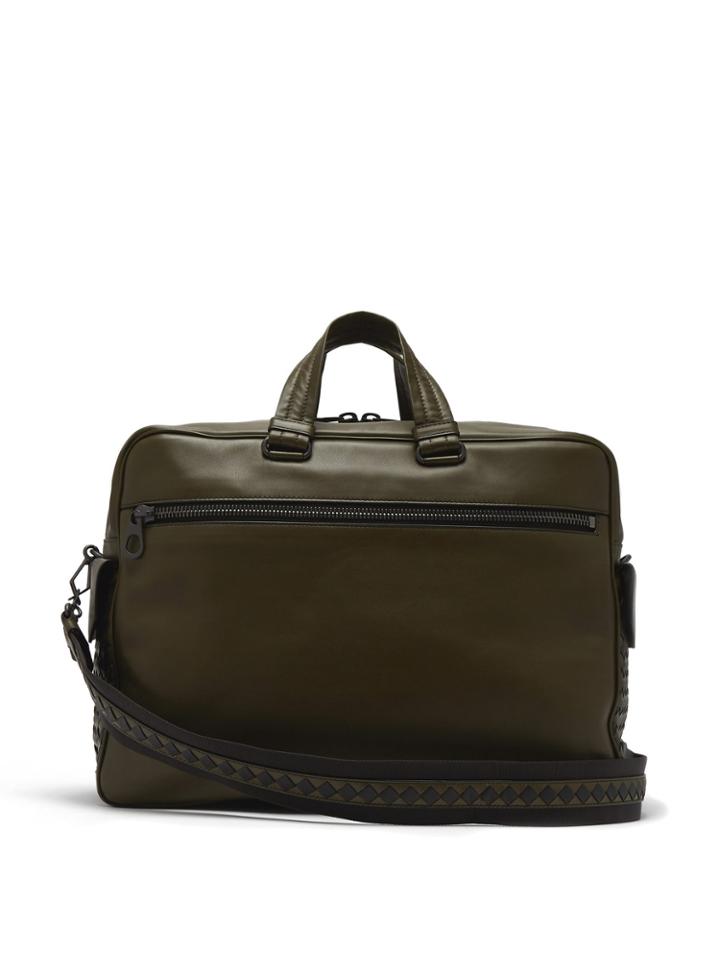 Bottega Veneta Intrecciato Check Leather Holdall