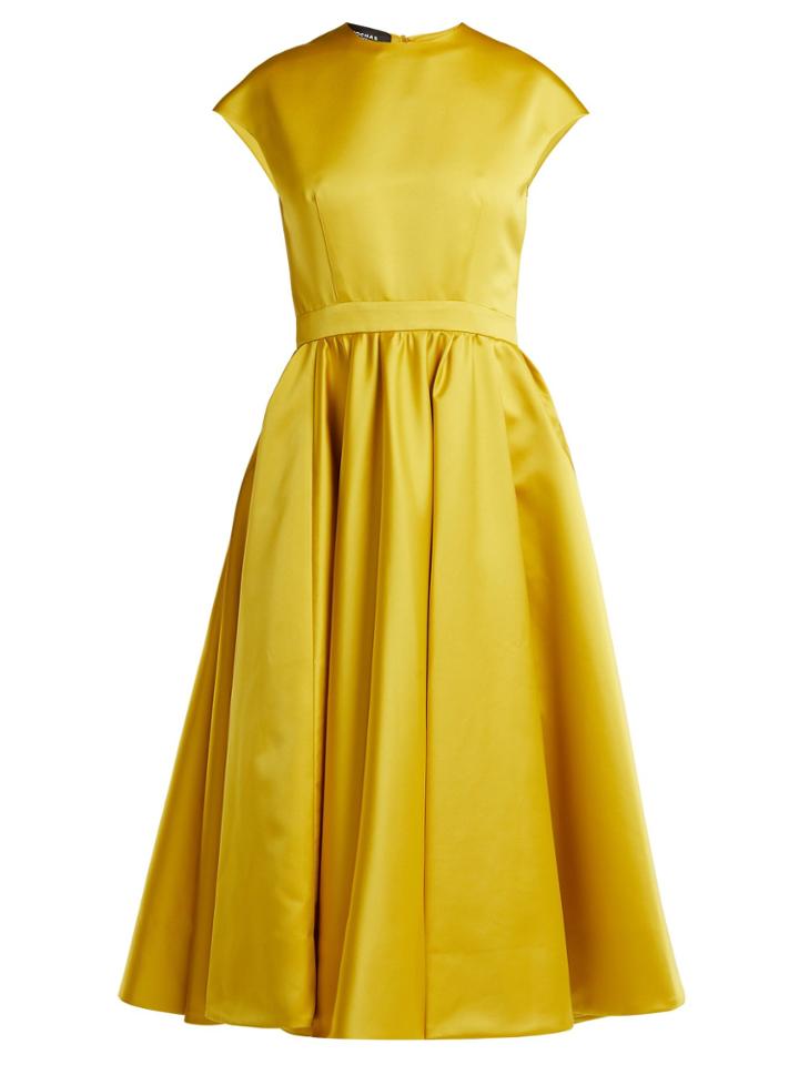 Rochas Duchess Satin Midi Dress