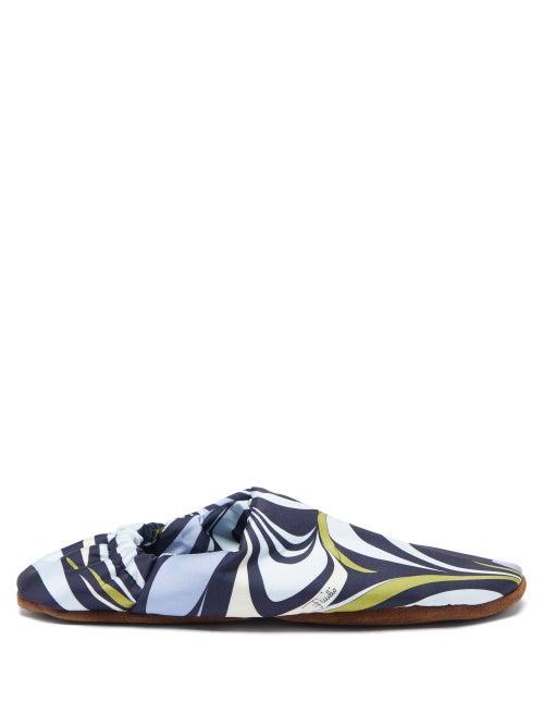 Emilio Pucci - Swirl-print Slippers - Womens - Multi