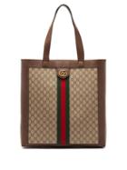 Matchesfashion.com Gucci - Gg Supreme Leather And Canvas Tote - Mens - Beige
