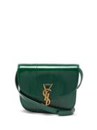 Saint Laurent - Kaia Small Ysl-plaque Ayers Cross-body Bag - Womens - Green