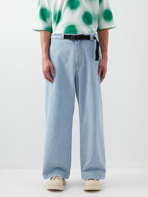 1 Moncler Jw Anderson - Belted Straight-leg Jeans - Mens - Blue