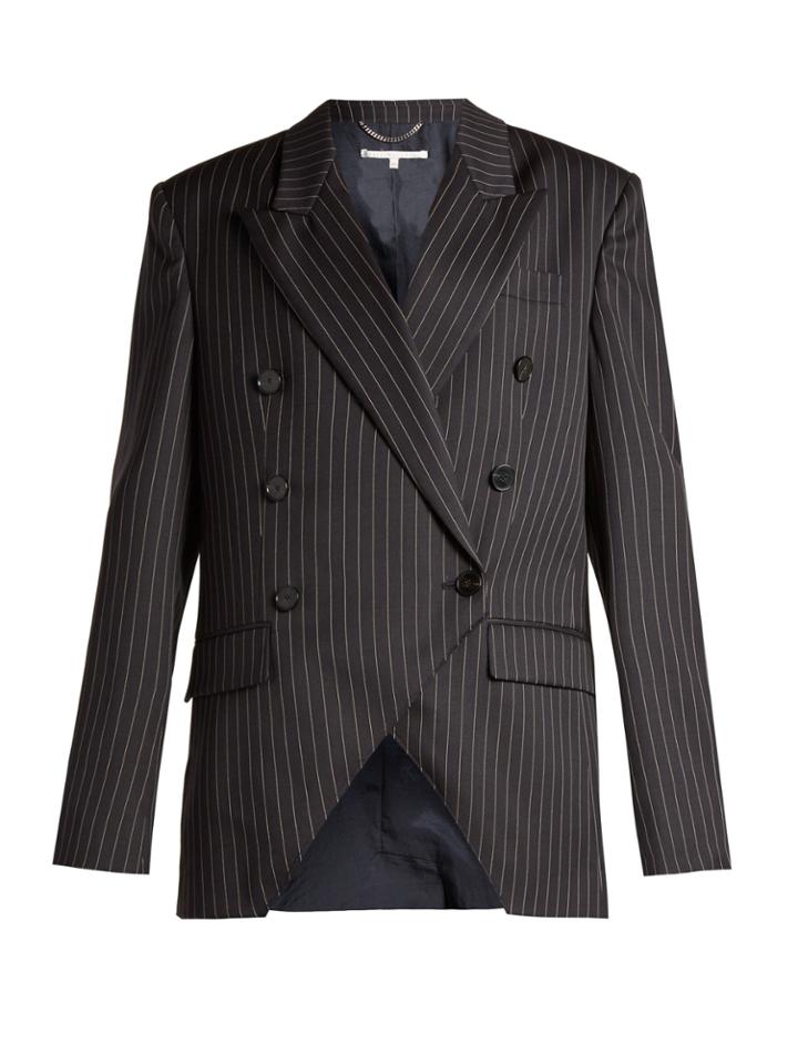 Stella Mccartney Peak-lapel Pinstriped Wool-blend Jacket