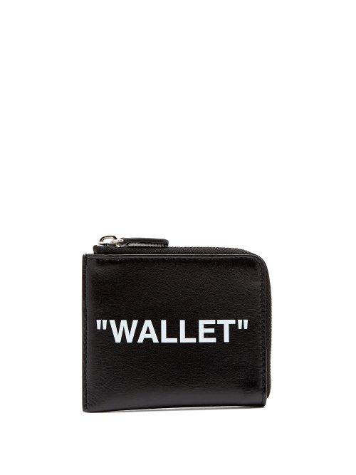 Matchesfashion.com Off-white - 'wallet' Leather Cardholder - Mens - Black White