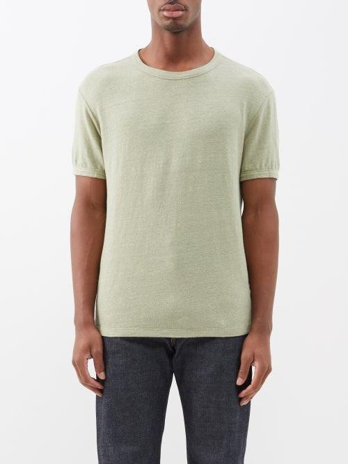 Officine Gnrale - Linen-blend T-shirt - Mens - Khaki