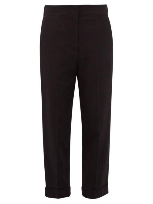 Matchesfashion.com Raey - Elasticated Back Turn Up Waxed Trousers - Womens - Black