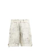 Matchesfashion.com Ganni - Cedar Illustration Print Shorts - Womens - Ivory