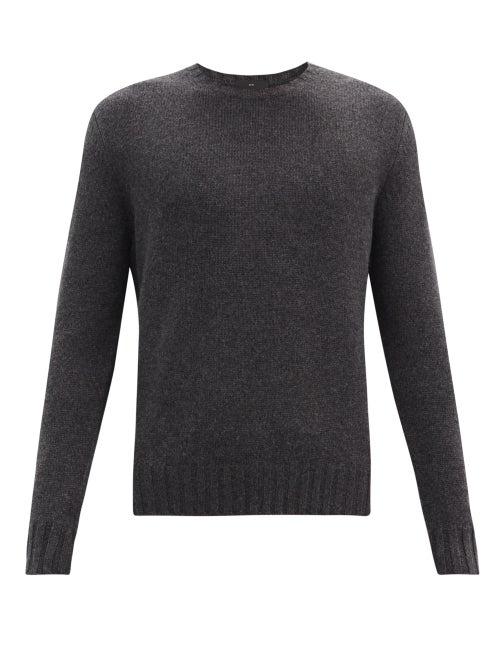 Matchesfashion.com Allude - Crew-neck Cashmere Sweater - Mens - Dark Grey