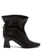 Matchesfashion.com Fabrizio Viti - Garrett Drawstring Leather Ankle Boots - Womens - Black