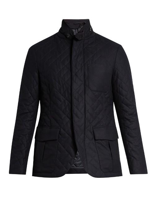 Giorgio Armani Quilted Wool-blend Jacket