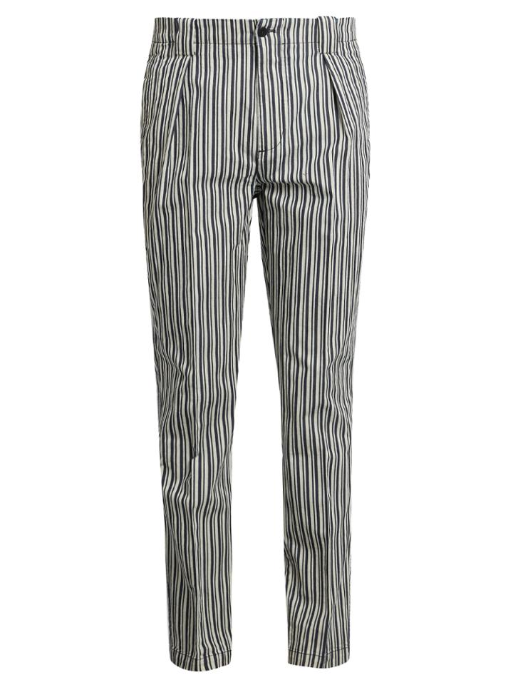 Etro Stripe-print Cotton-blend Trousers