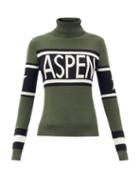 Matchesfashion.com Perfect Moment - Aspen-intarsia Merino-wool Roll-neck Sweater - Womens - Green