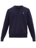 Matchesfashion.com Polo Ralph Lauren - Logo Embroidered Double Knit Cotton Sweatshirt - Mens - Navy