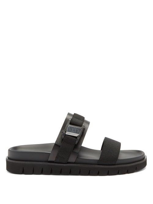 Matchesfashion.com Valentino Garavani - Logo-buckle Leather Sandals - Mens - Black