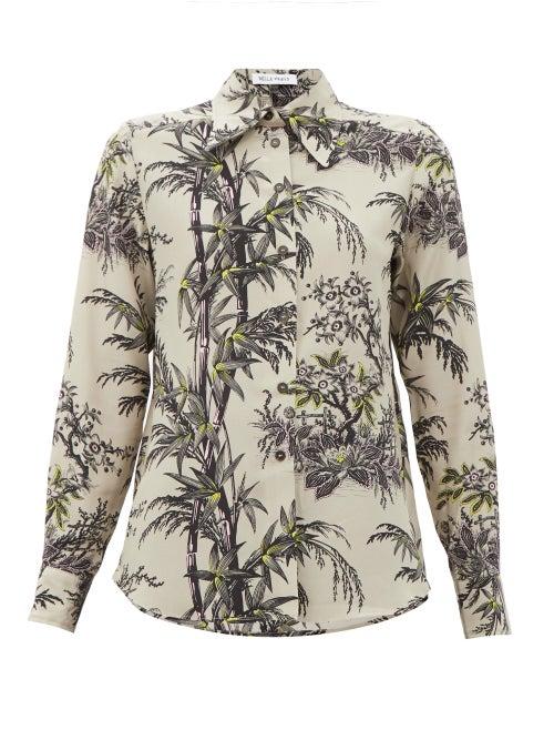 Matchesfashion.com Bella Freud - Little Prince Chinoiserie-print Silk Shirt - Womens - Gold