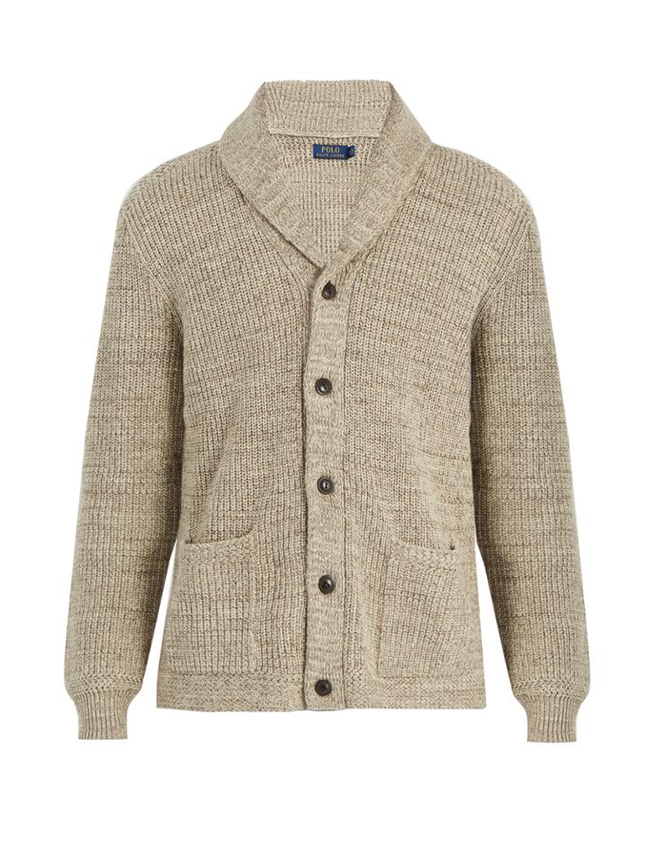 Polo Ralph Lauren Shawl-collar Ribbed-knit Cotton Cardigan