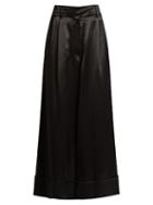 Loewe Wide-leg Cropped Satin Trousers
