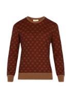 Matchesfashion.com Gucci - Gg And Stripes Crew Neck Sweater - Mens - Brown