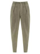 Matchesfashion.com Marrakshi Life - Single-pleat Relaxed-fit Cotton-blend Trousers - Mens - Green